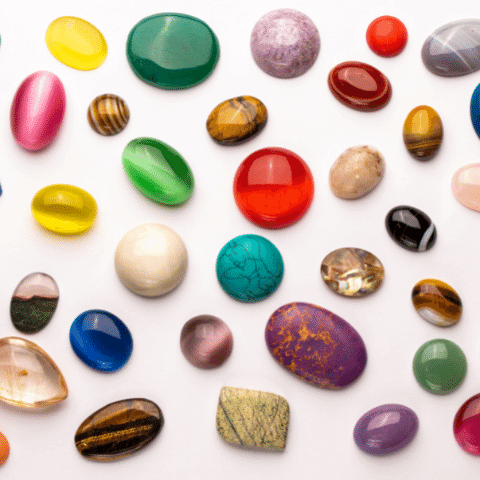 Picture of assorted coloured stones and gems
