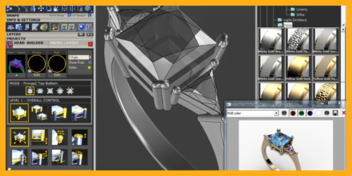 Picture of a ring being renderred inside Matrix gold - Digital jewellery design course cover image