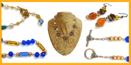 Picture of various jewellery made using professional wirework jewellery making techniques