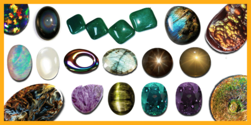 Picture of various types of gemstones with different shapes and colour - Phenomenoal gem cover image