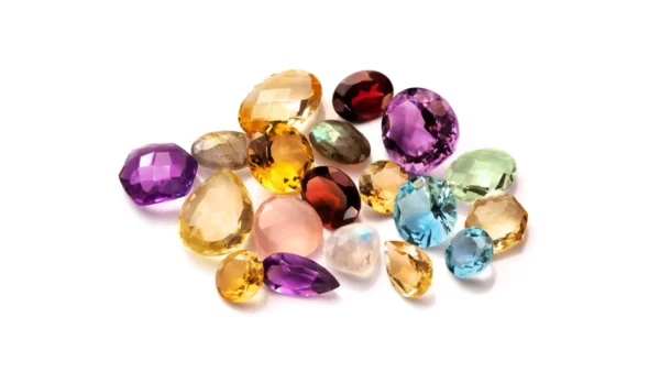 assortment of coloured gemstones